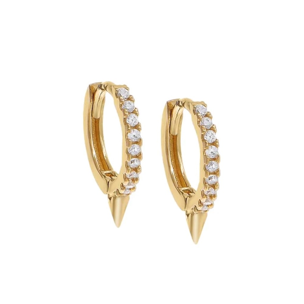 Adina Eden spiked huggie hoops (pair)
